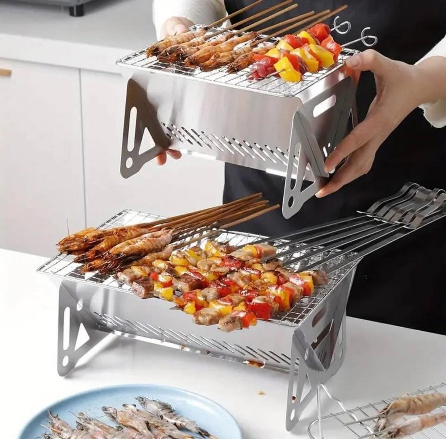 Portable Stainless Steel Camping Grill β Detachable & Compact