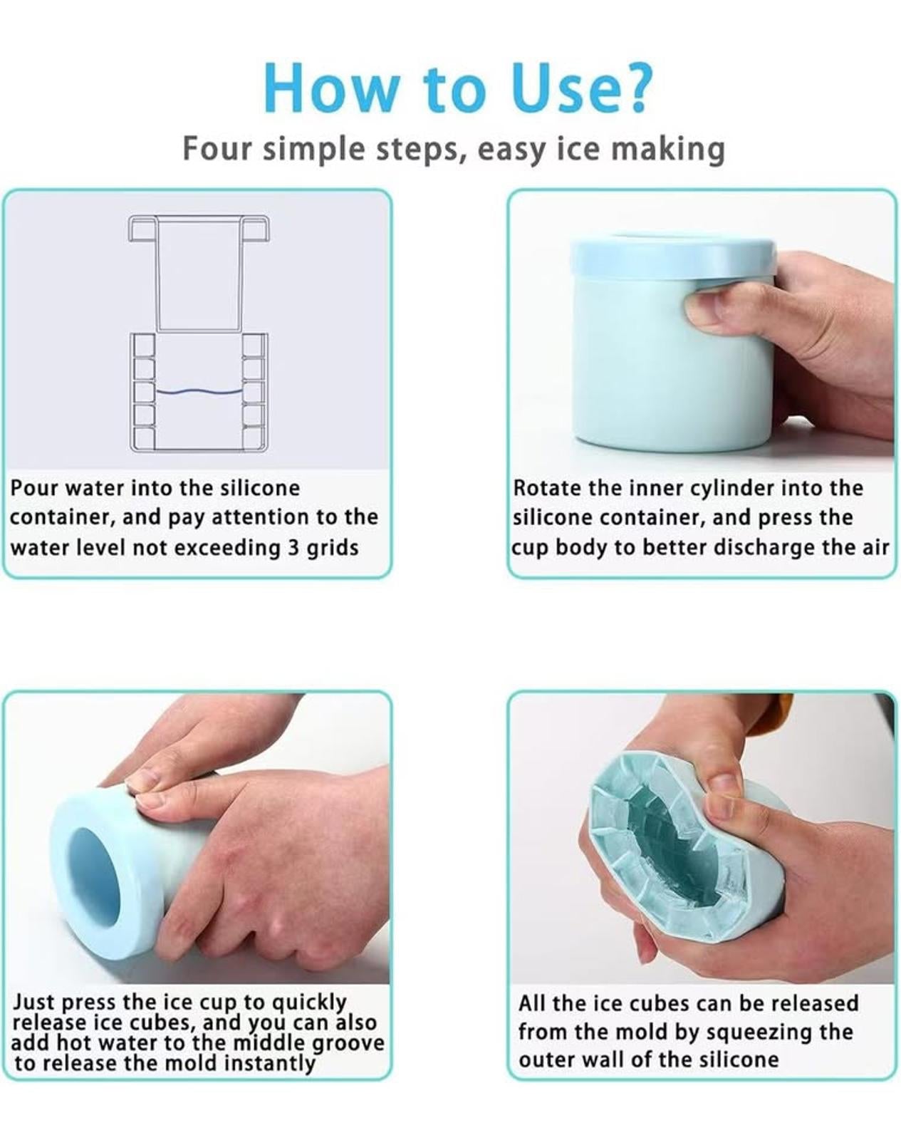 Easy-Press Ice Cube Maker– Clean & Fun Ice Making (2pcs)