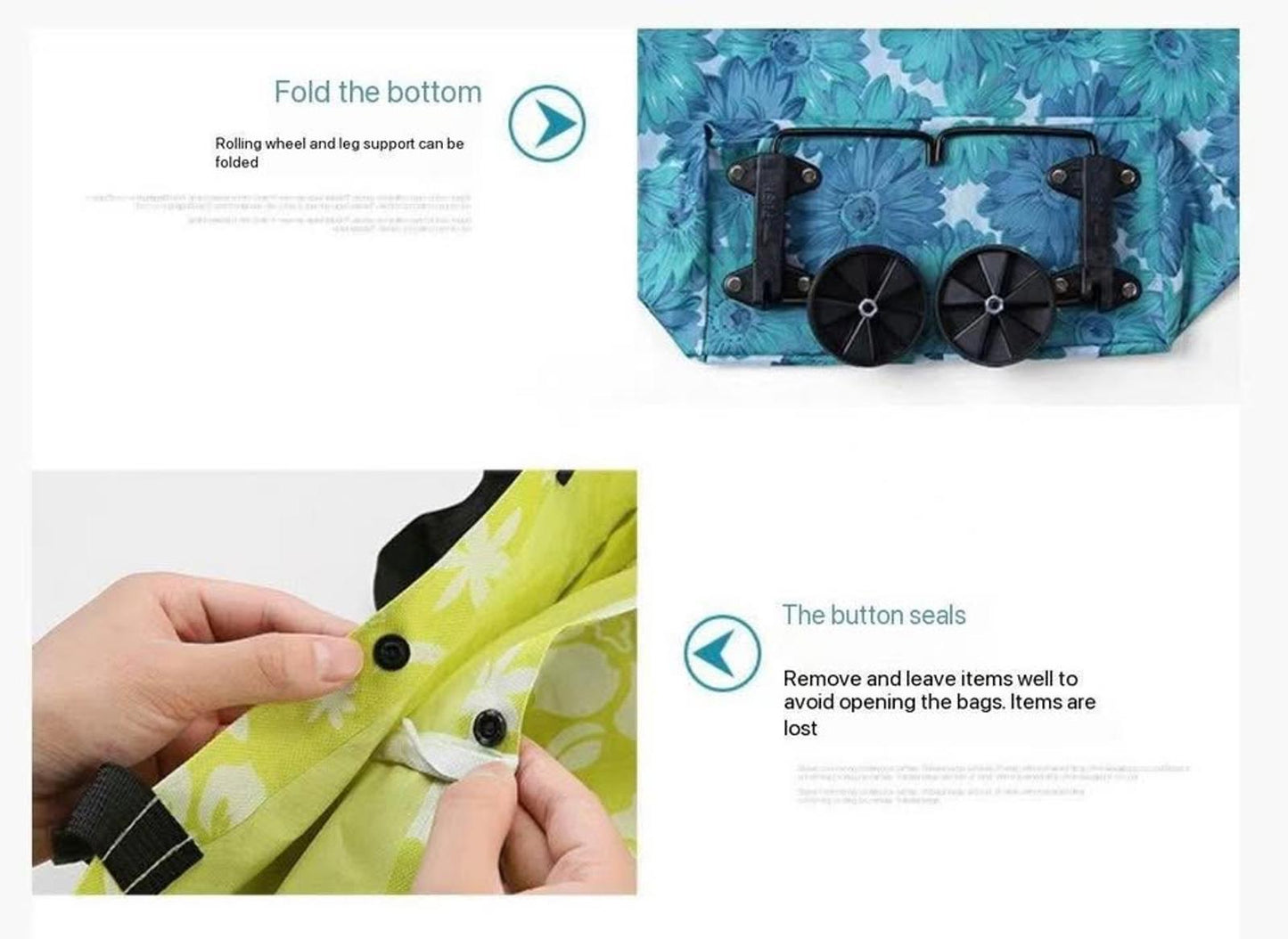 Folding Shopping Cart Tote β 2-in-1 Bag with Wheels