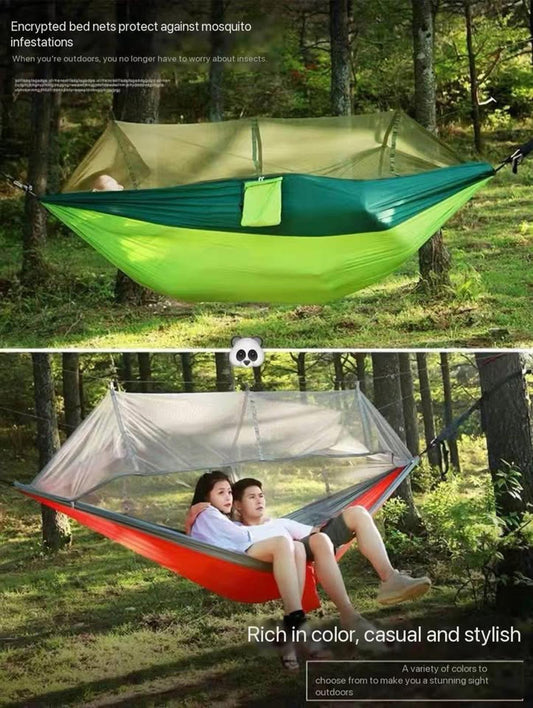 Outdoor Mosquito Net Hammock – Parachute Fabric & Setup Kit