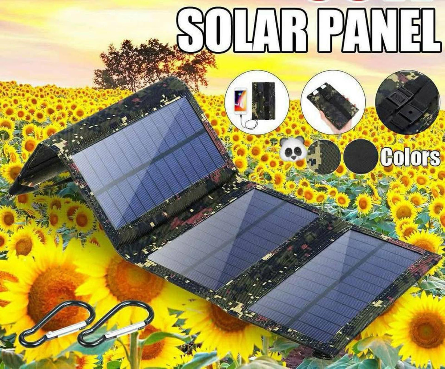 20W Solar Charger Panel ā Portable, Rainproof, Backpack-Ready