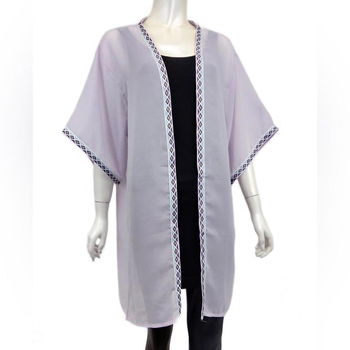 Blue and Purple Boxy Graphic Tunic