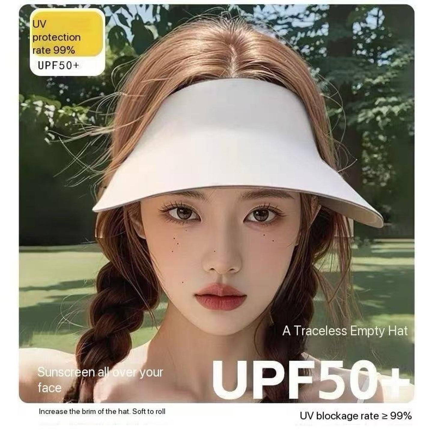 UPF50+ Sun Visor Hat โ Lightweight, Foldable, Stylish