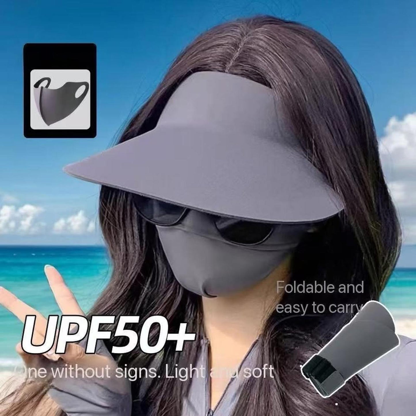 UPF50+ Sun Visor Hat โ Lightweight, Foldable, Stylish