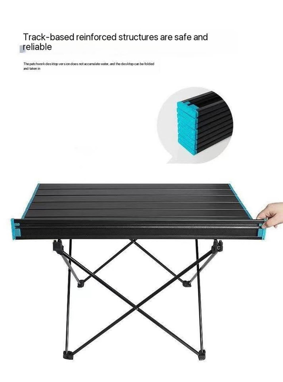 Folding Aluminum Camping Table with Storage Net