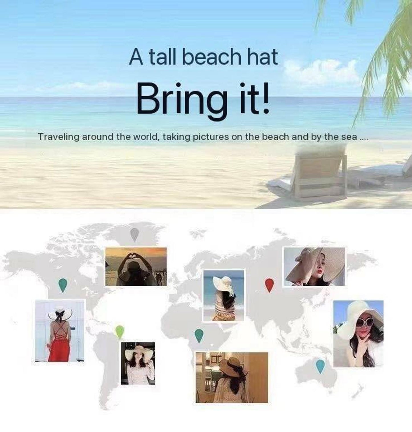 Wide-Brim Beach Hat – Cute, Comfy & Sun-Safe