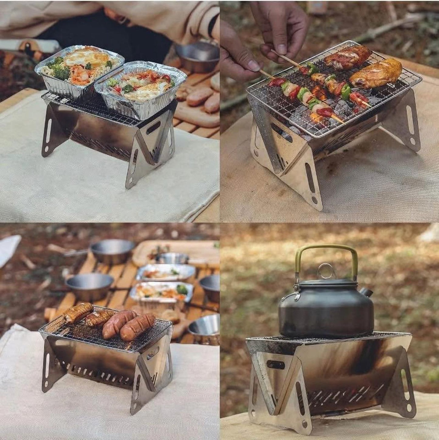 Portable Stainless Steel Camping Grill β Detachable & Compact