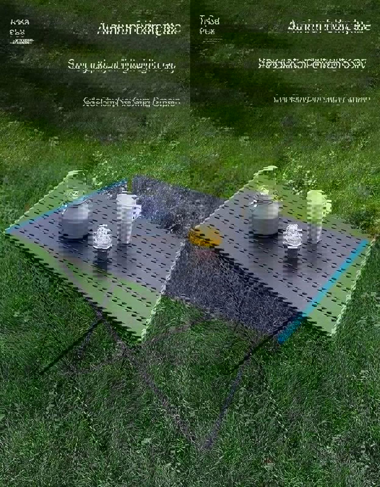 Folding Aluminum Camping Table with Storage Net