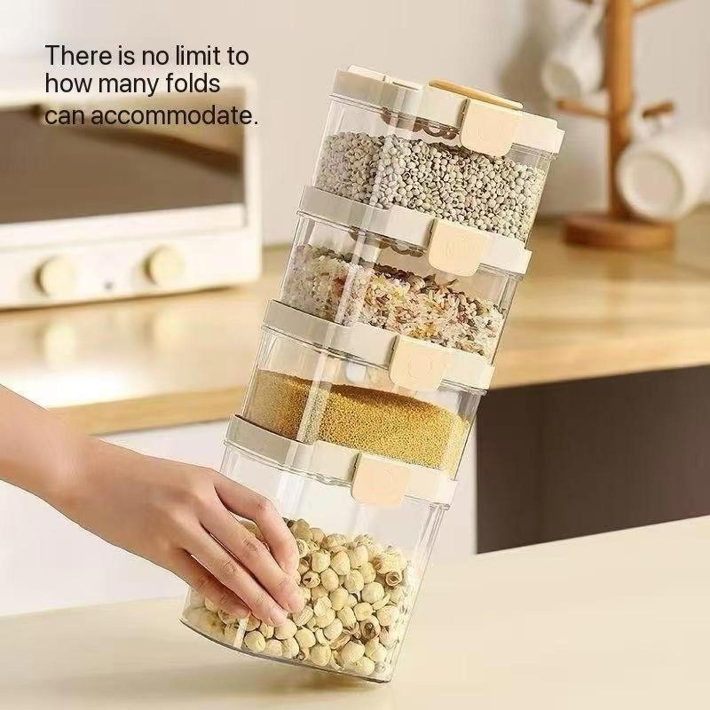 Aesthetic Easy Pour Grain Storage Containers β Stackable & Airtight (2-Pack)