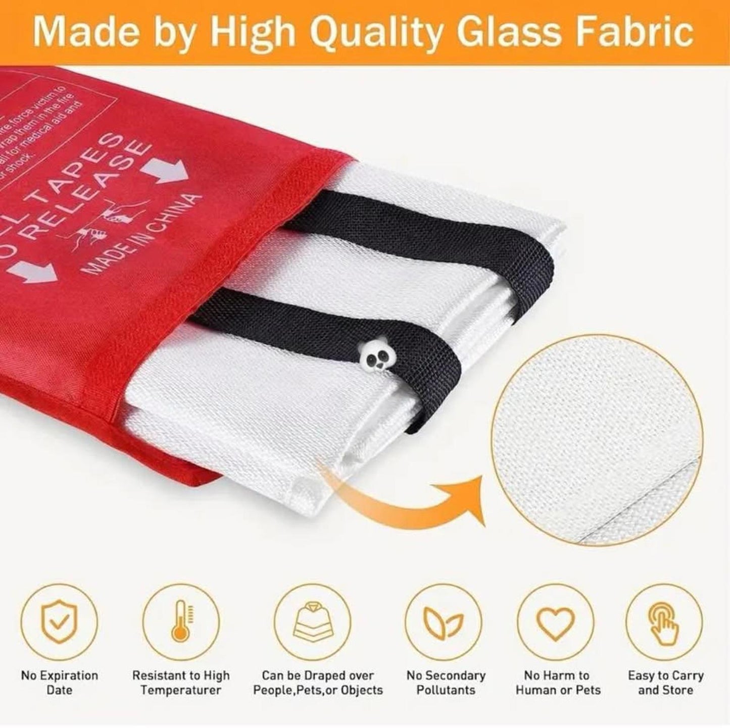 Emergency Fire Blanket โ Heat Resistant & Reusable (1ร1m)