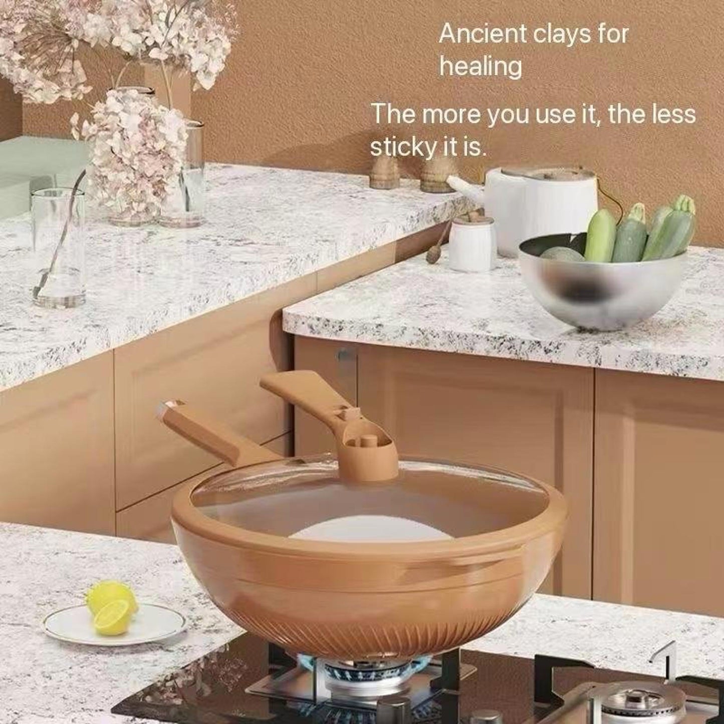 32cm Multi-Use Natural Clay Pot w/ Steamer β Nonstick & Durable, Healthier Cooking