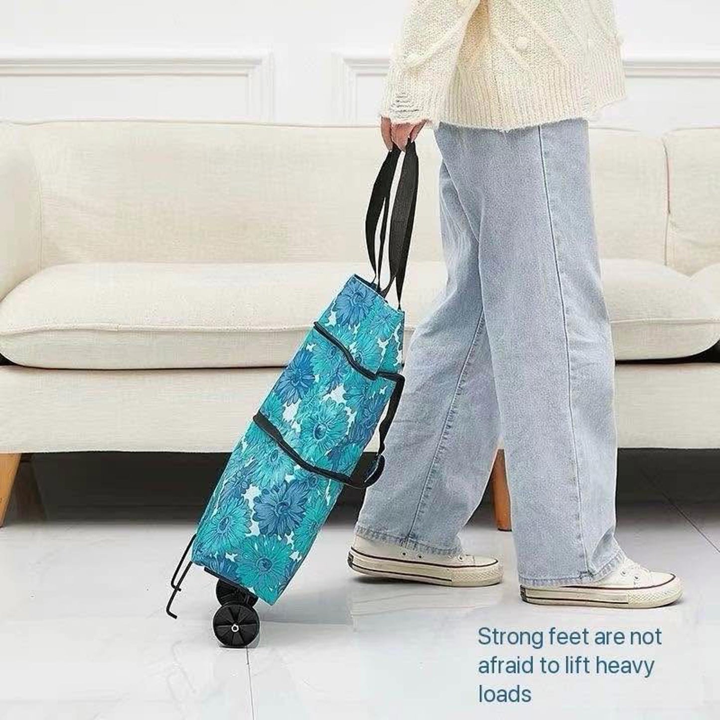 Folding Shopping Cart Tote β 2-in-1 Bag with Wheels