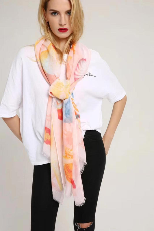 Colorful Shell Print Shawl – Fun, Soft & Versatile