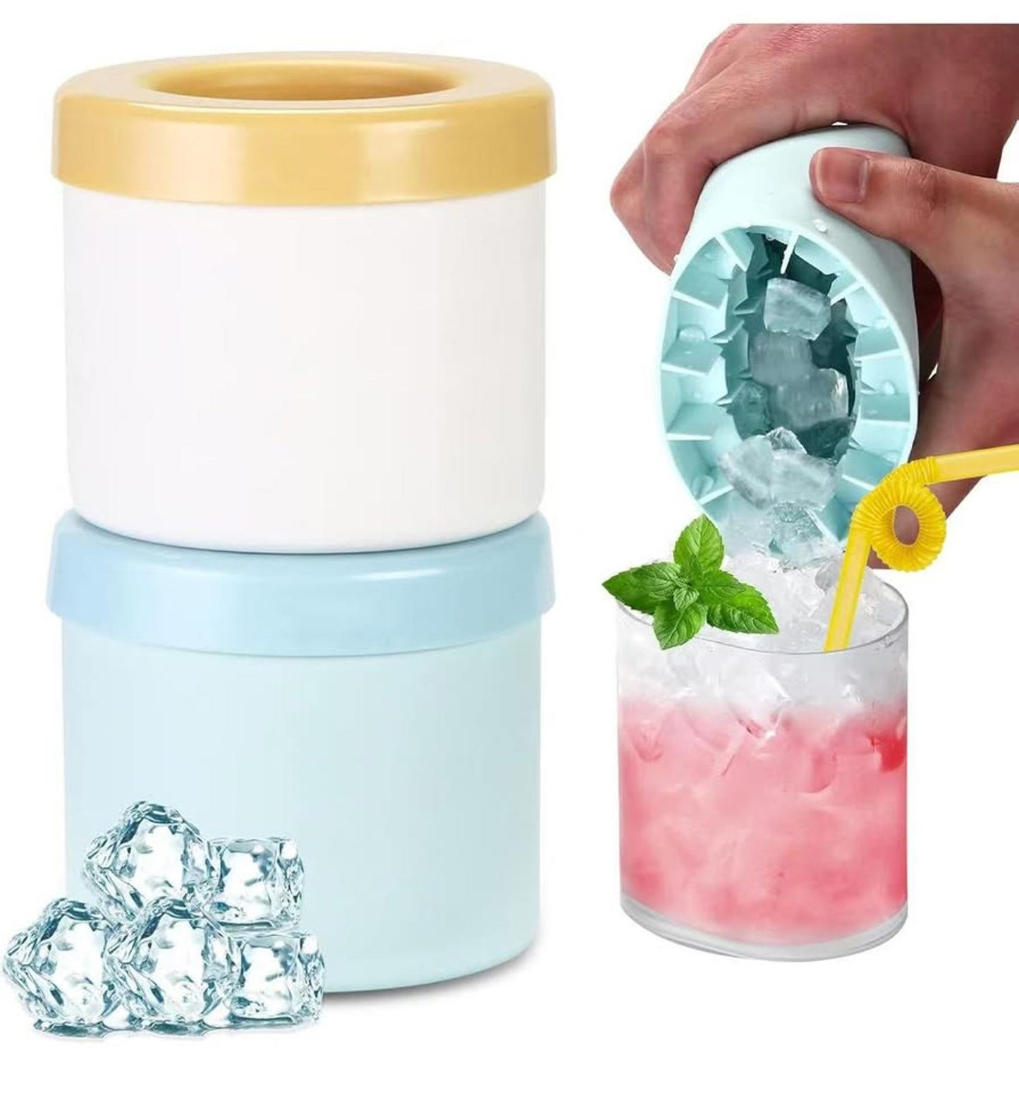Easy-Press Ice Cube Maker– Clean & Fun Ice Making (2pcs)