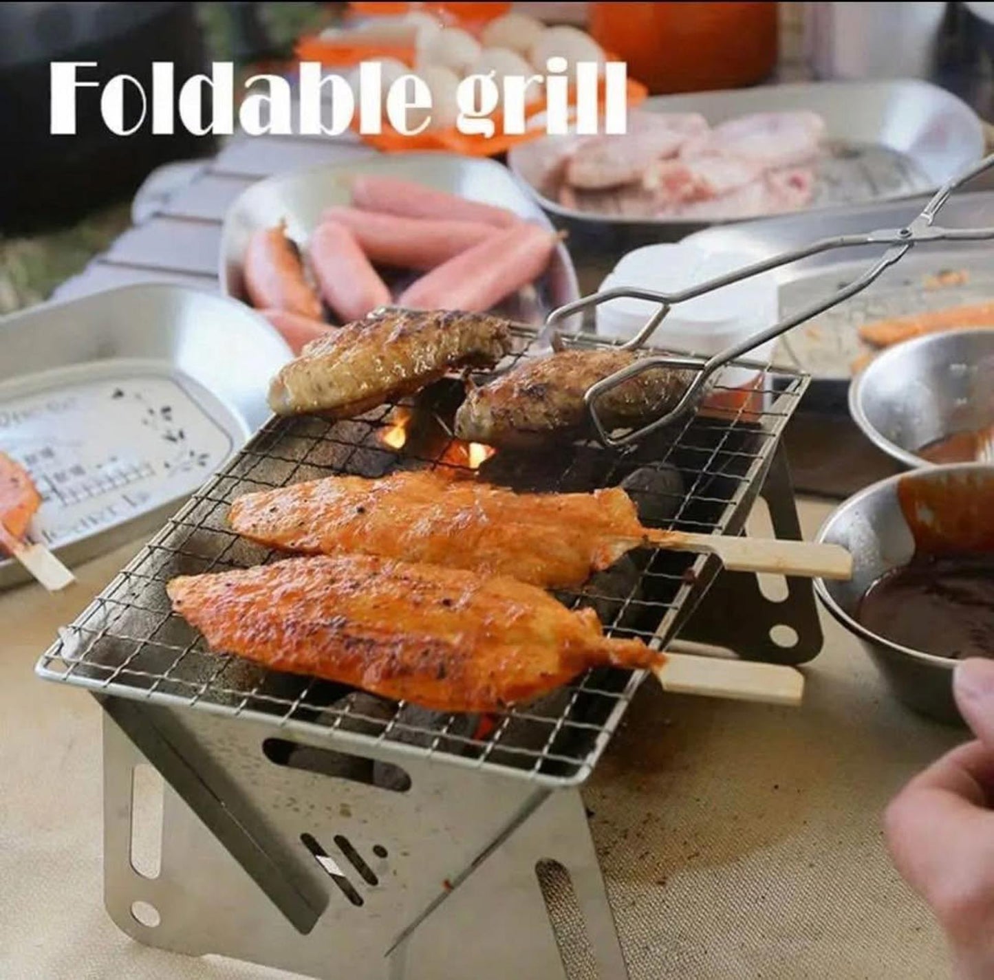 Portable Stainless Steel Camping Grill β Detachable & Compact