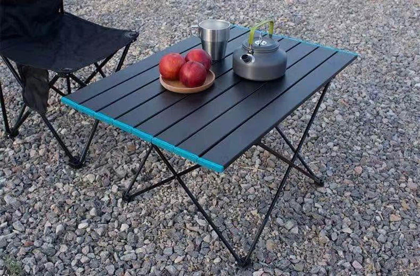 Folding Aluminum Camping Table with Storage Net