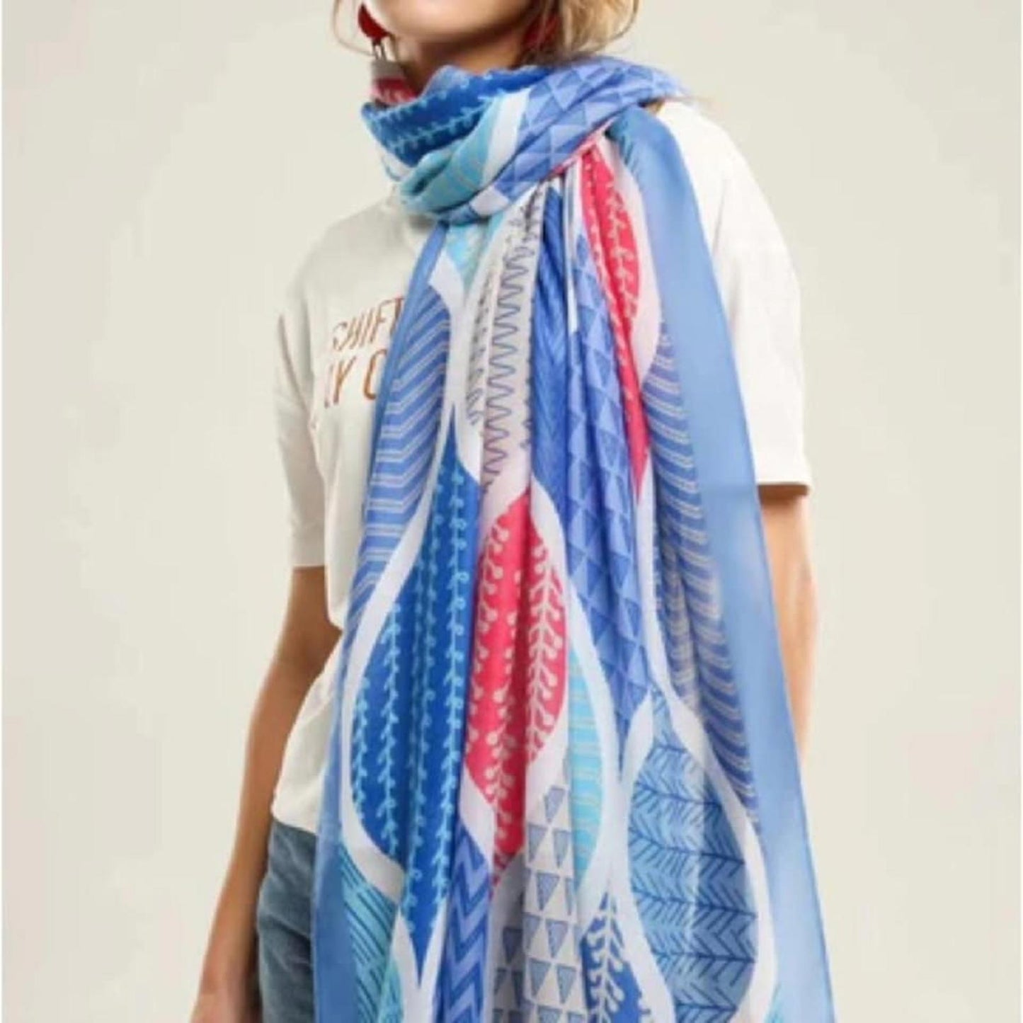 Lightweight Blue Scarf- Swimsuit Coverup