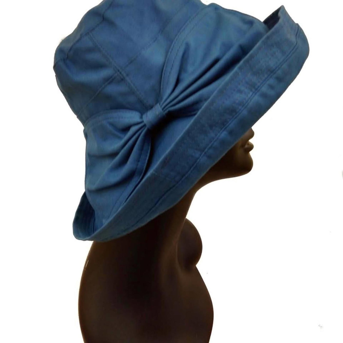 Chic Navy Cotton Sun Hat with Bow