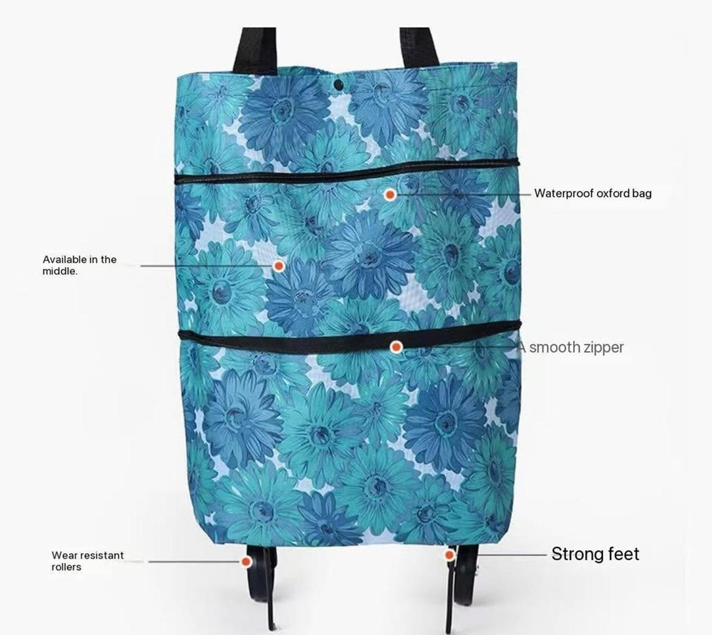 Folding Shopping Cart Tote β 2-in-1 Bag with Wheels