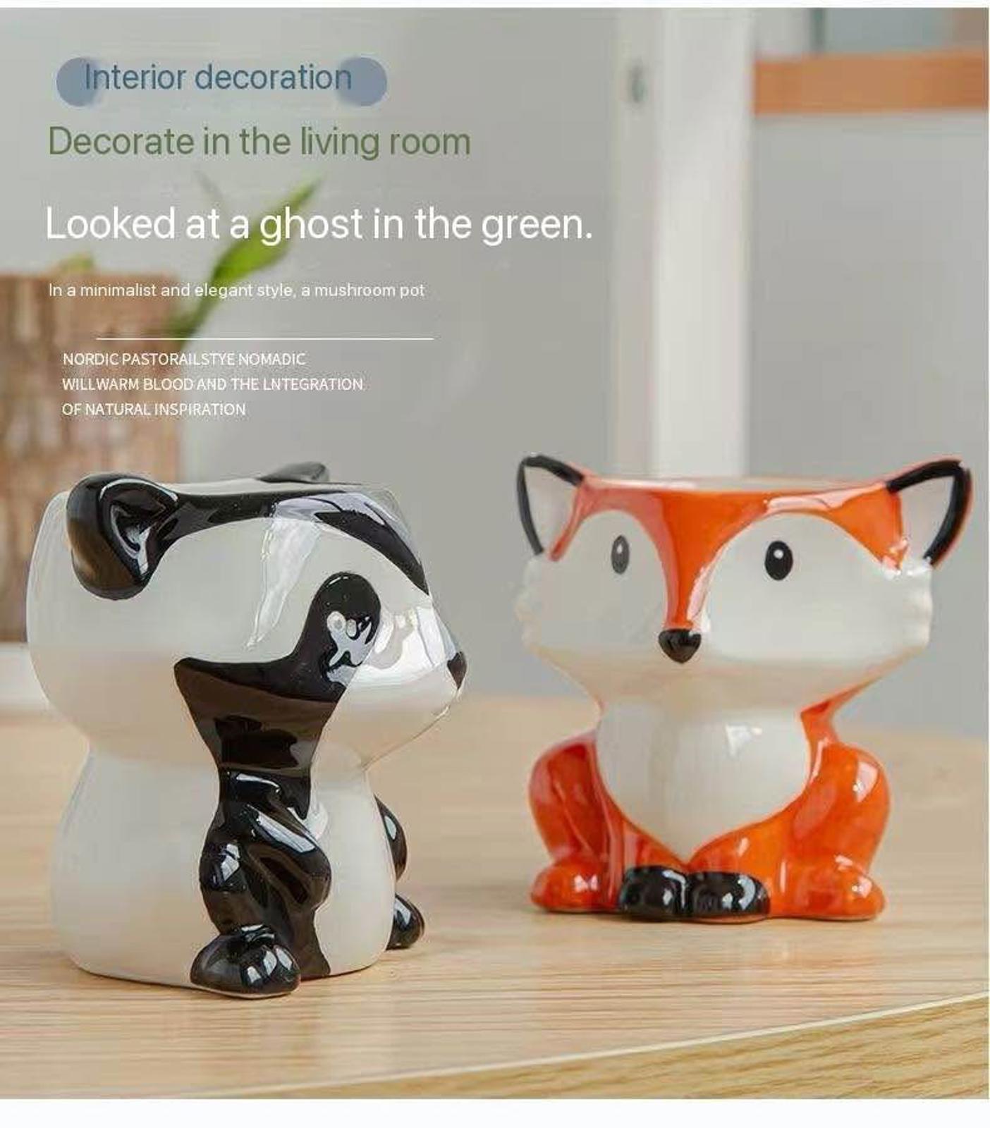 6-Piece Cute Animal Succulent Pot Set β Ceramic Mini Planters