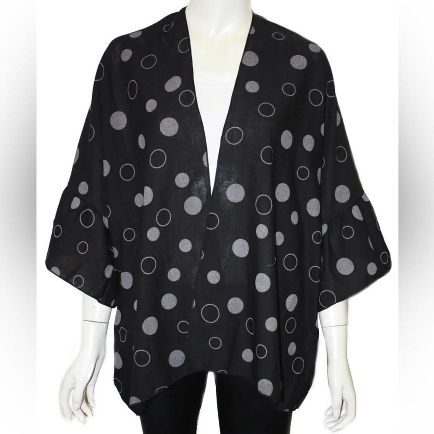 Black and White Polka Dot Cotton Cardigan