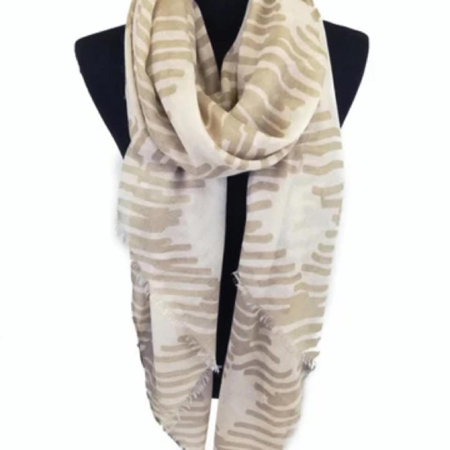 Abstract Pattern Beige Shawl