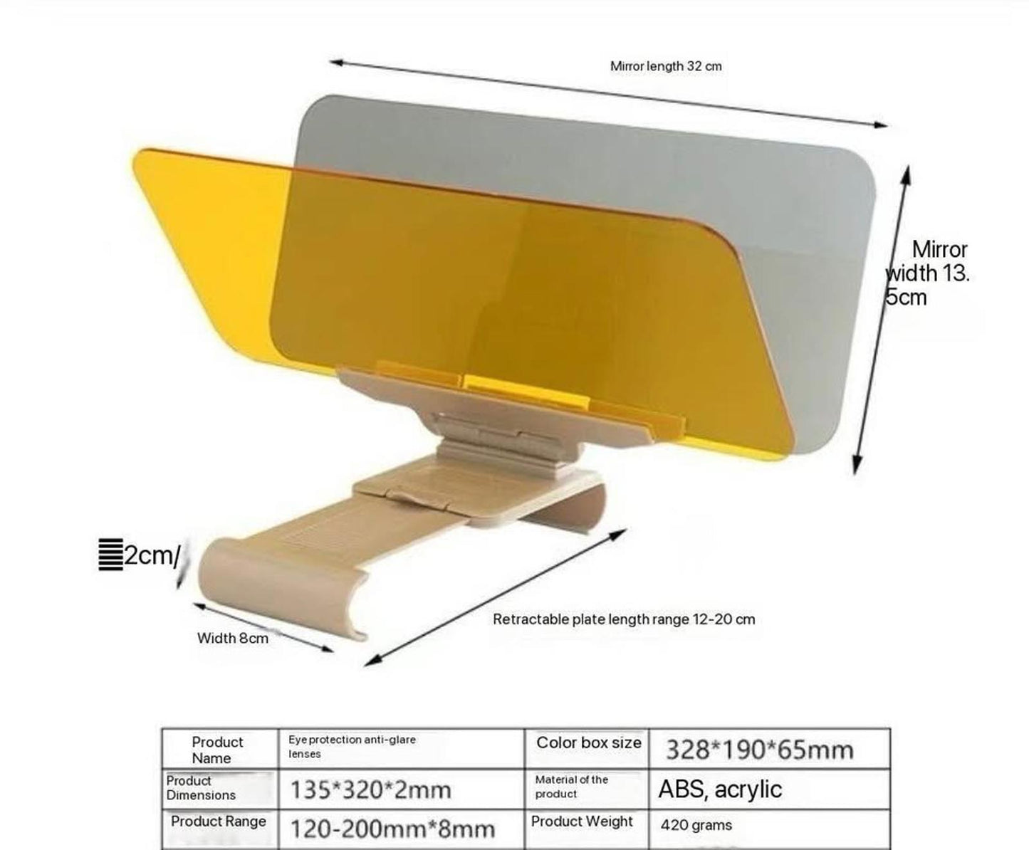 Day & Night Anti-Glare Car Mirror β Reduce Headlight & Sun Glare