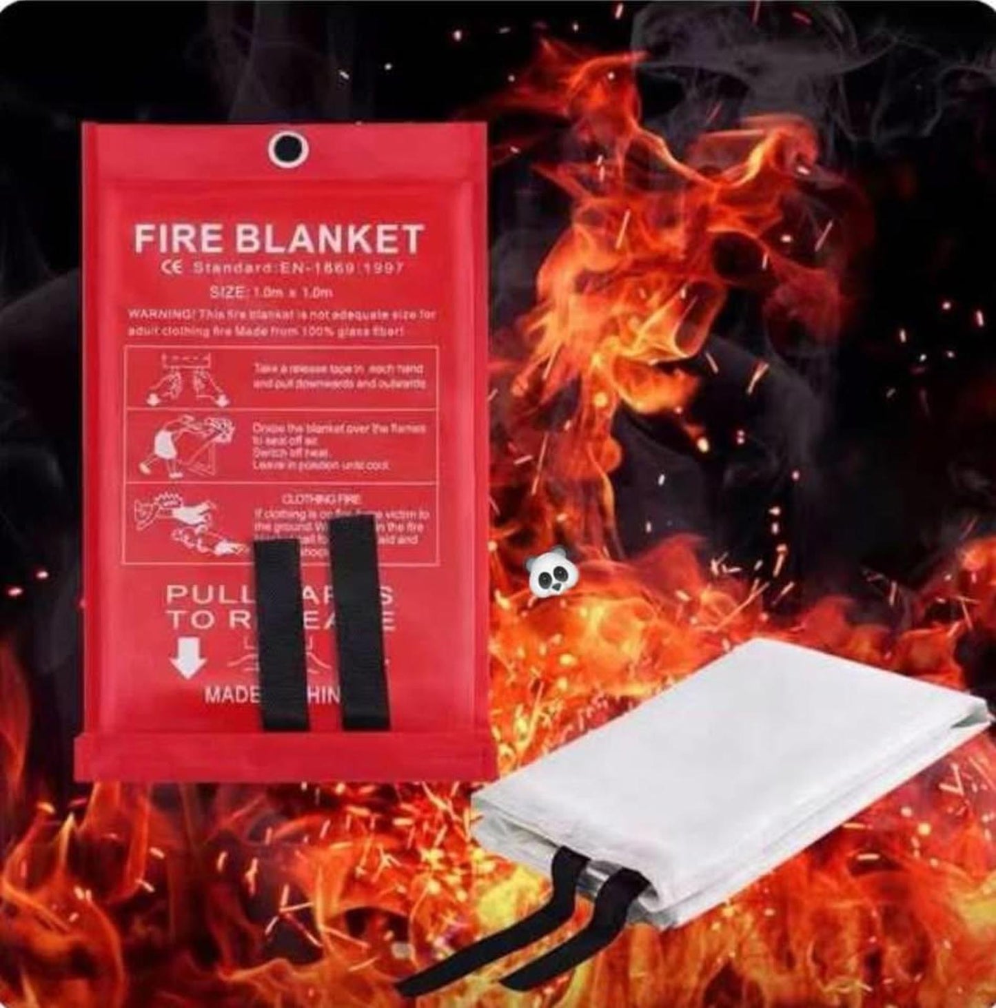 Emergency Fire Blanket โ Heat Resistant & Reusable (1ร1m)