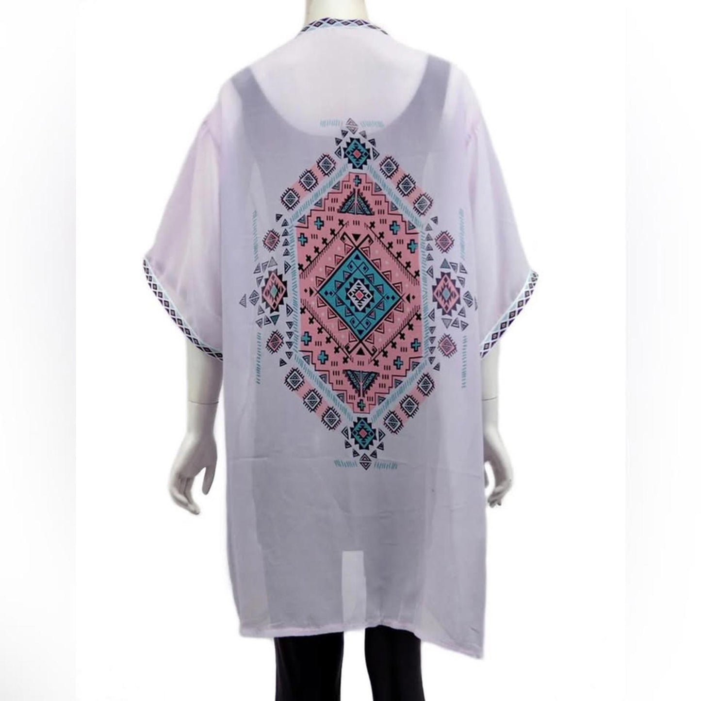 Blue and Purple Boxy Graphic Tunic