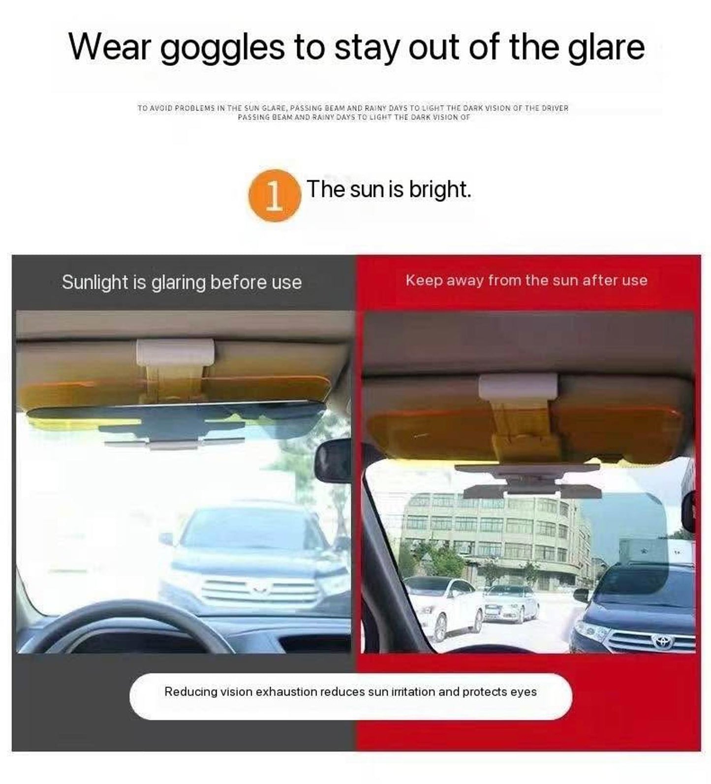 Day & Night Anti-Glare Car Mirror β Reduce Headlight & Sun Glare