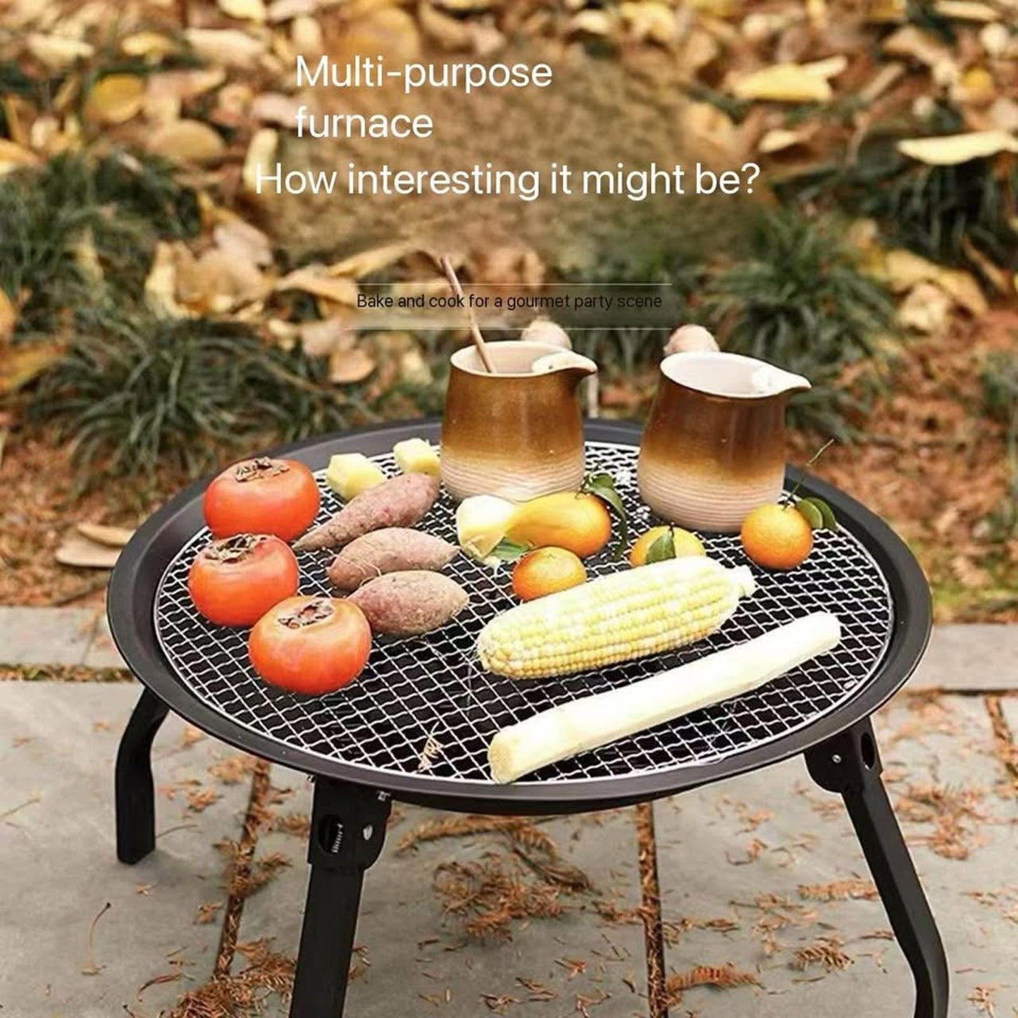 BBQ + Bonfire in One ā Foldable Fire Pit
