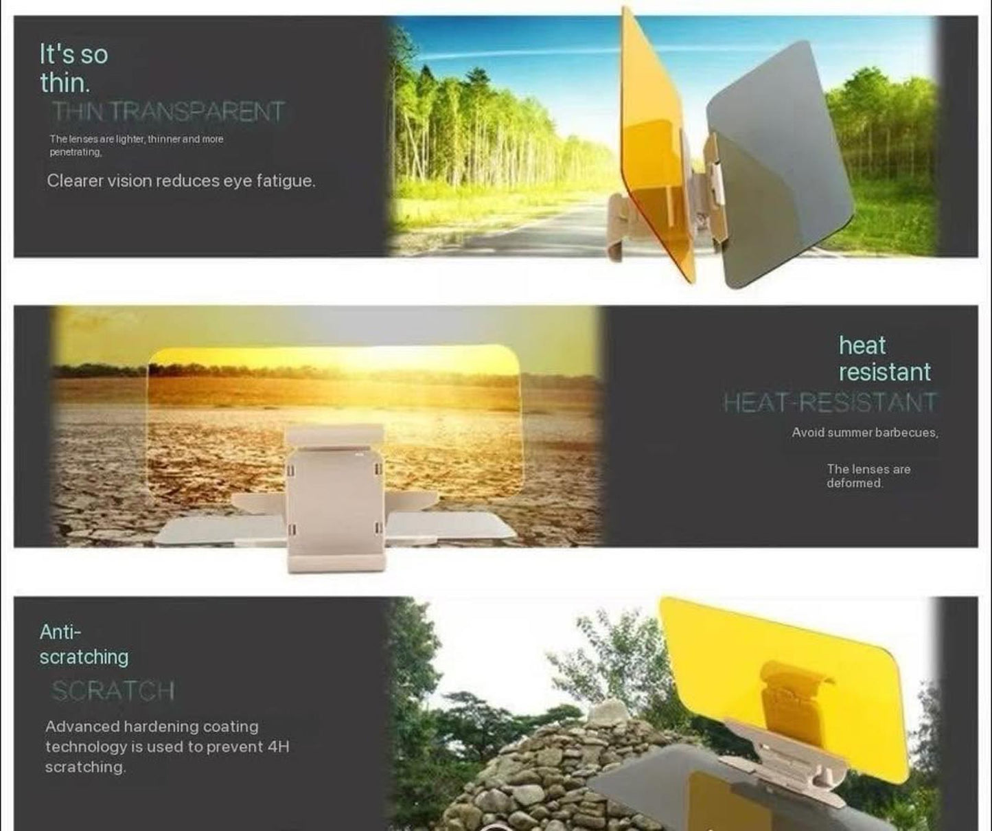 Day & Night Anti-Glare Car Mirror β Reduce Headlight & Sun Glare