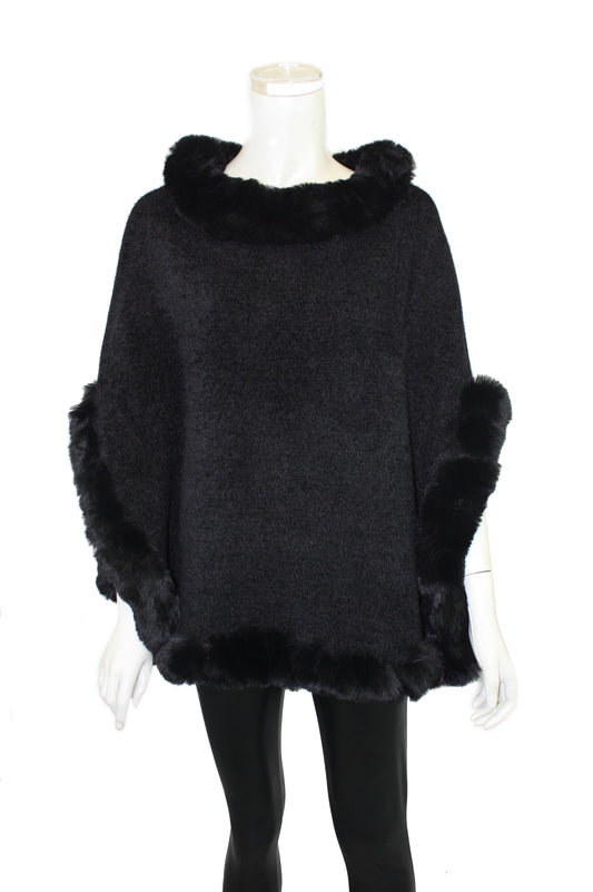 Faux Fur Poncho