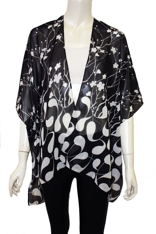 Abstract print kimono