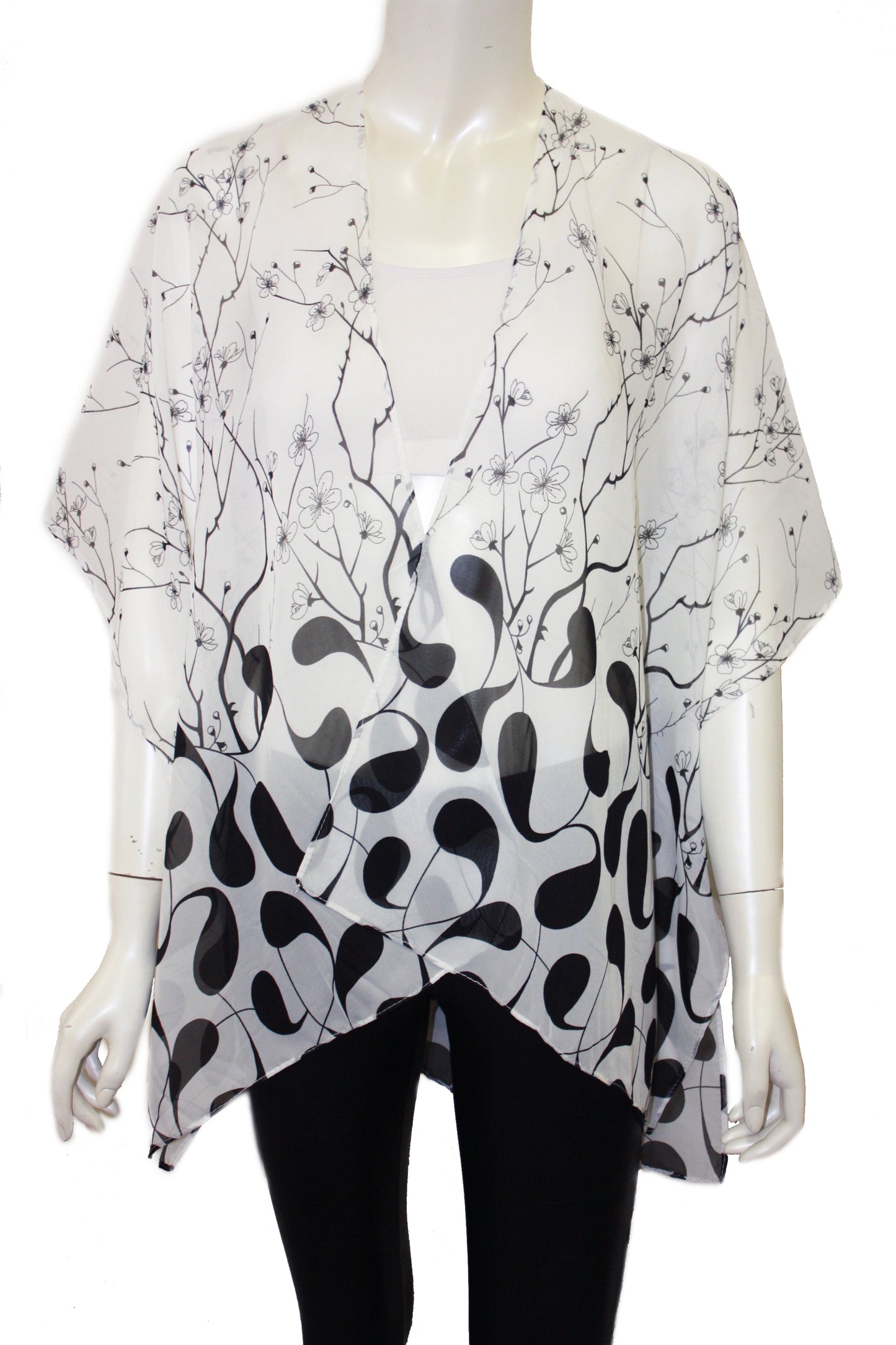 Abstract print kimono