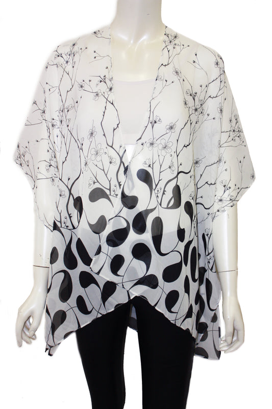 Abstract print kimono