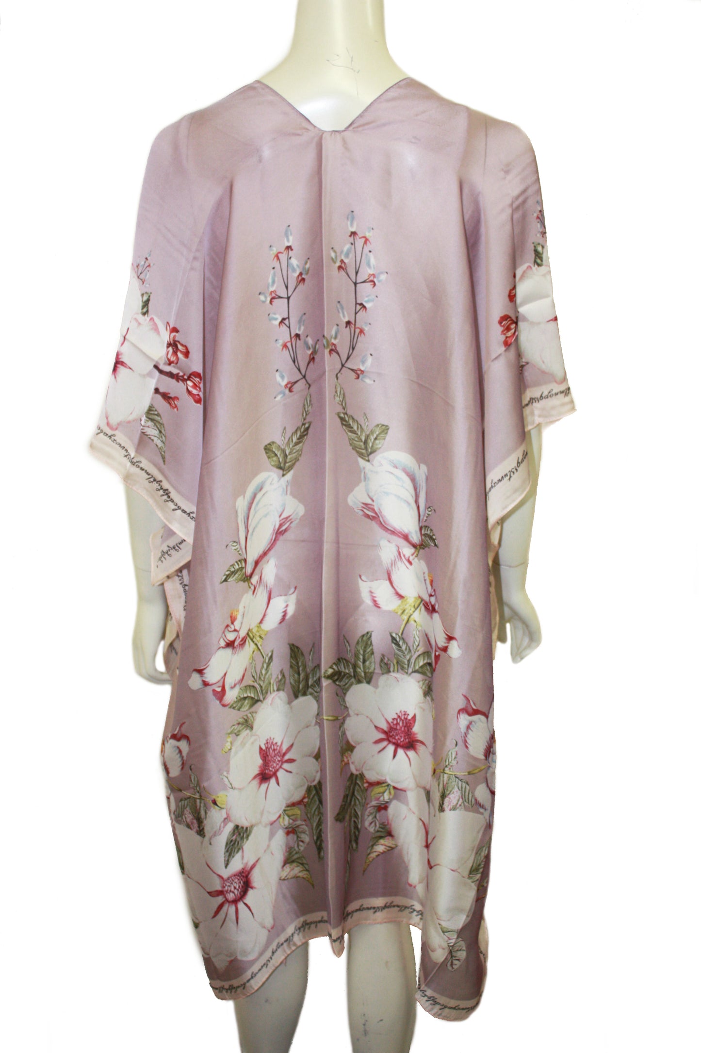 Satin effect floral kimono