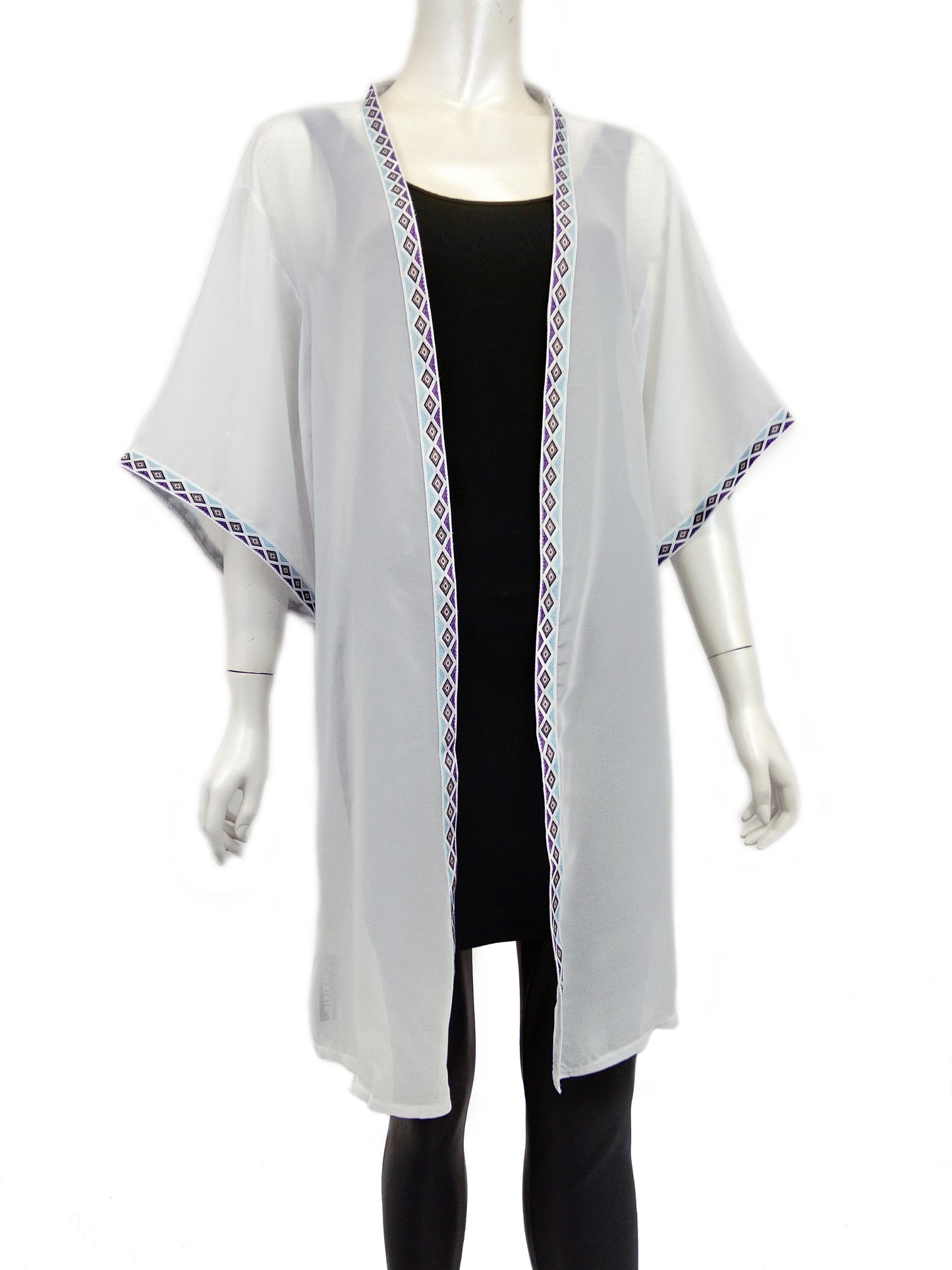 Geometric print kimono