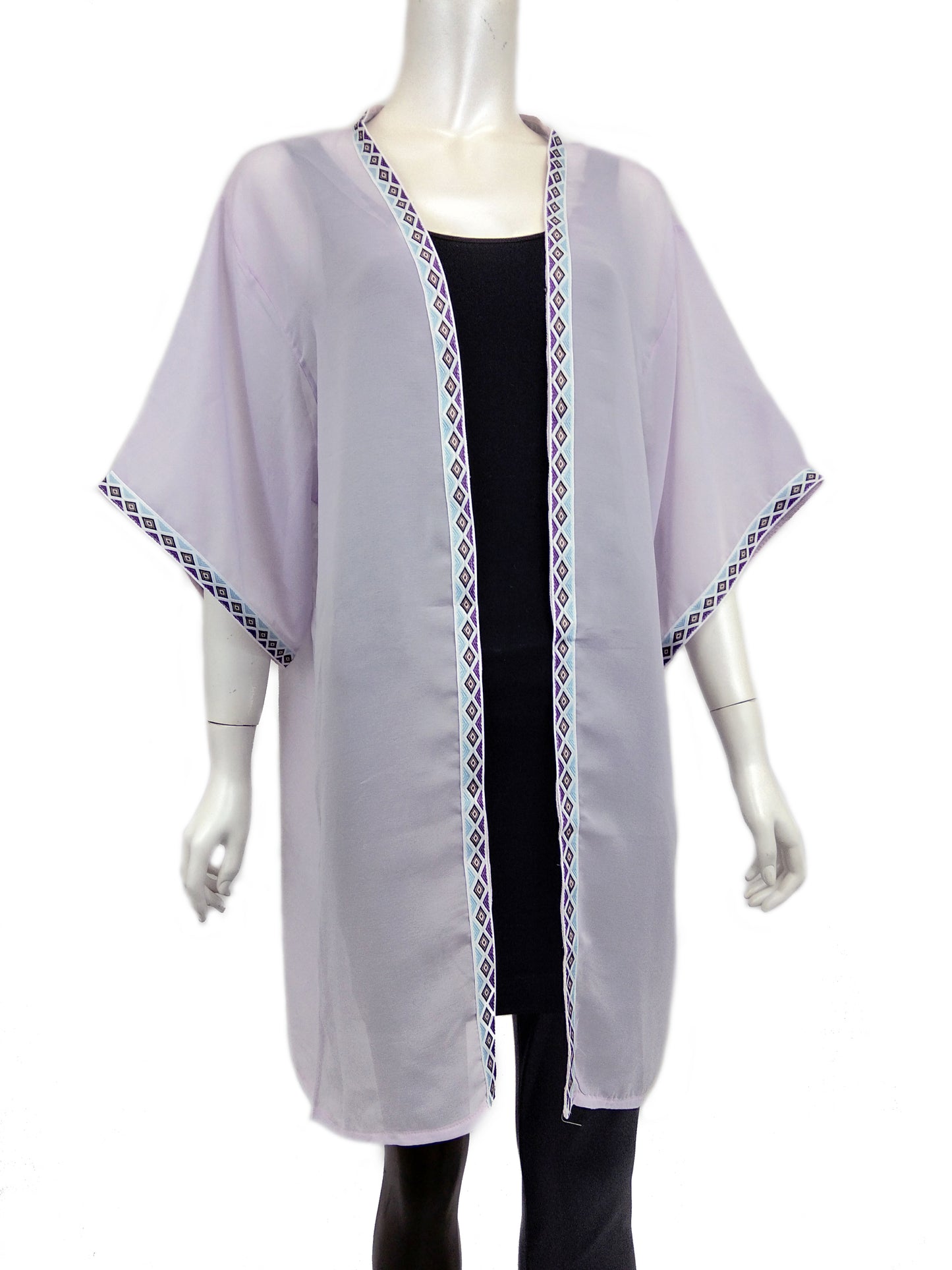 Geometric print kimono