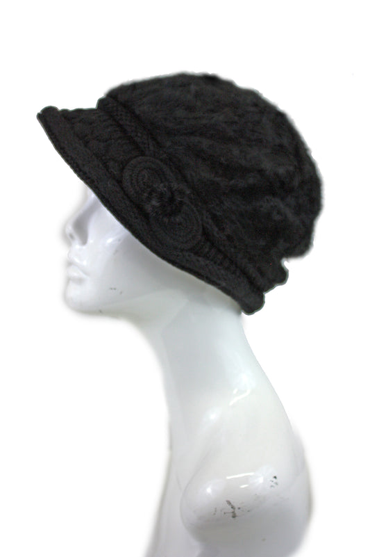 Faux Fur Cap with Contrasting Textures