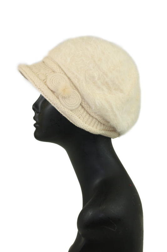 Faux Fur Cap with Contrasting Textures