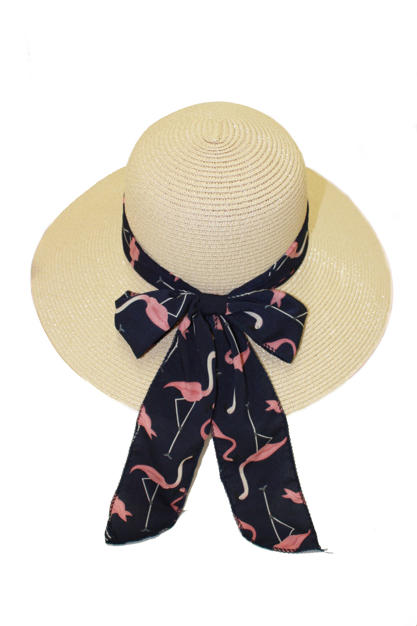 Straw hat with ribbon