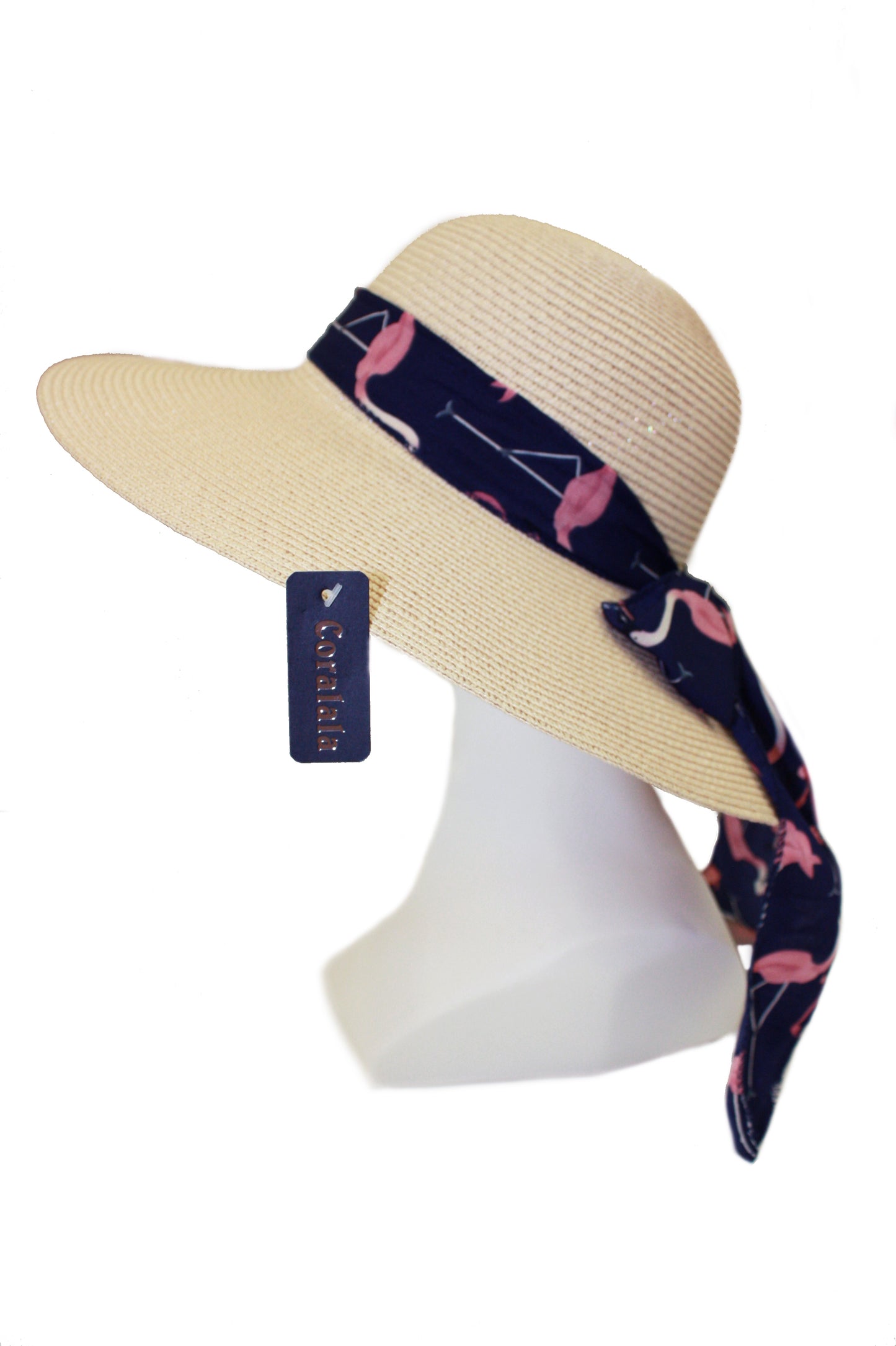 Straw hat with ribbon