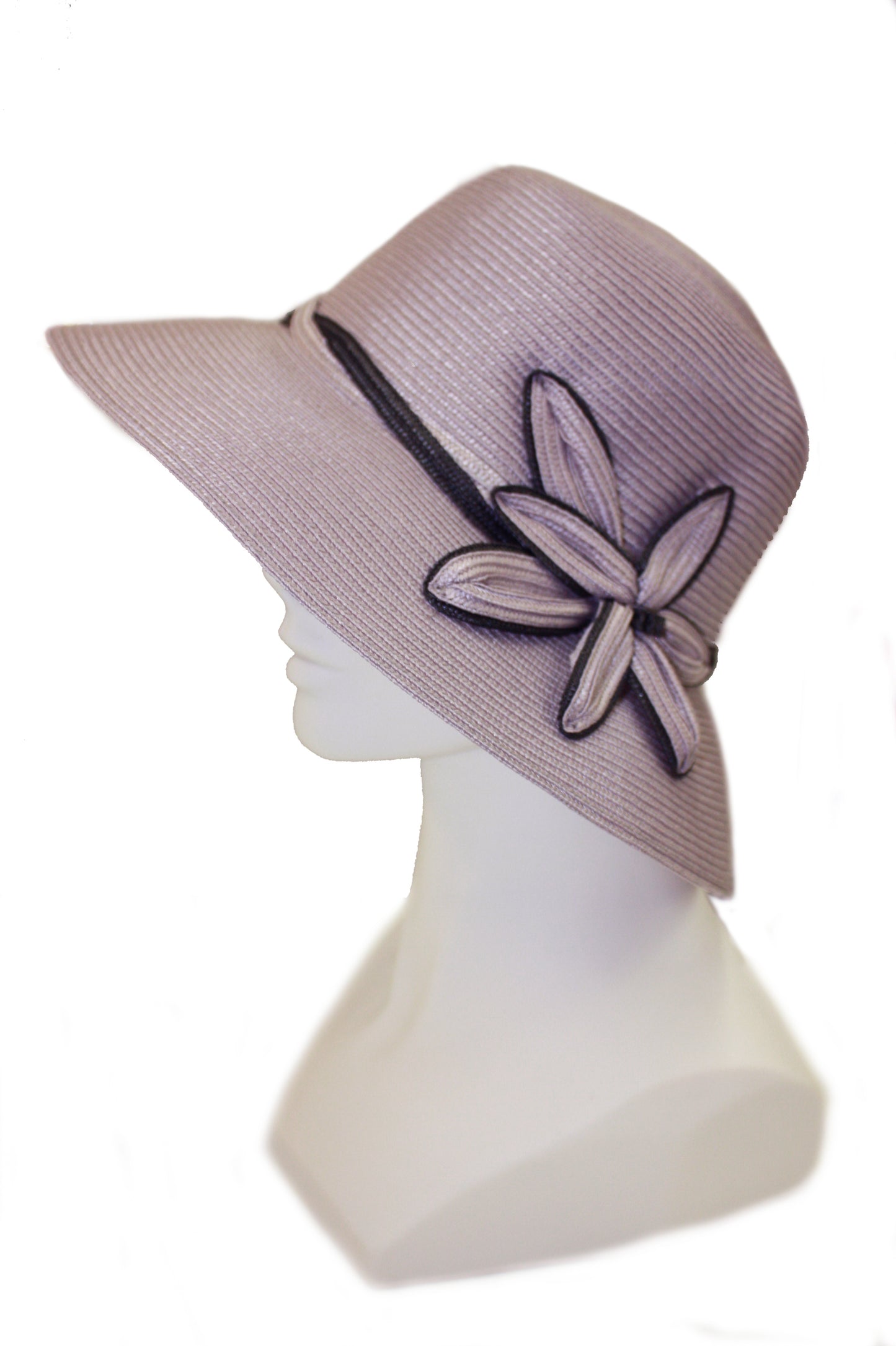 Wide brim flower hat