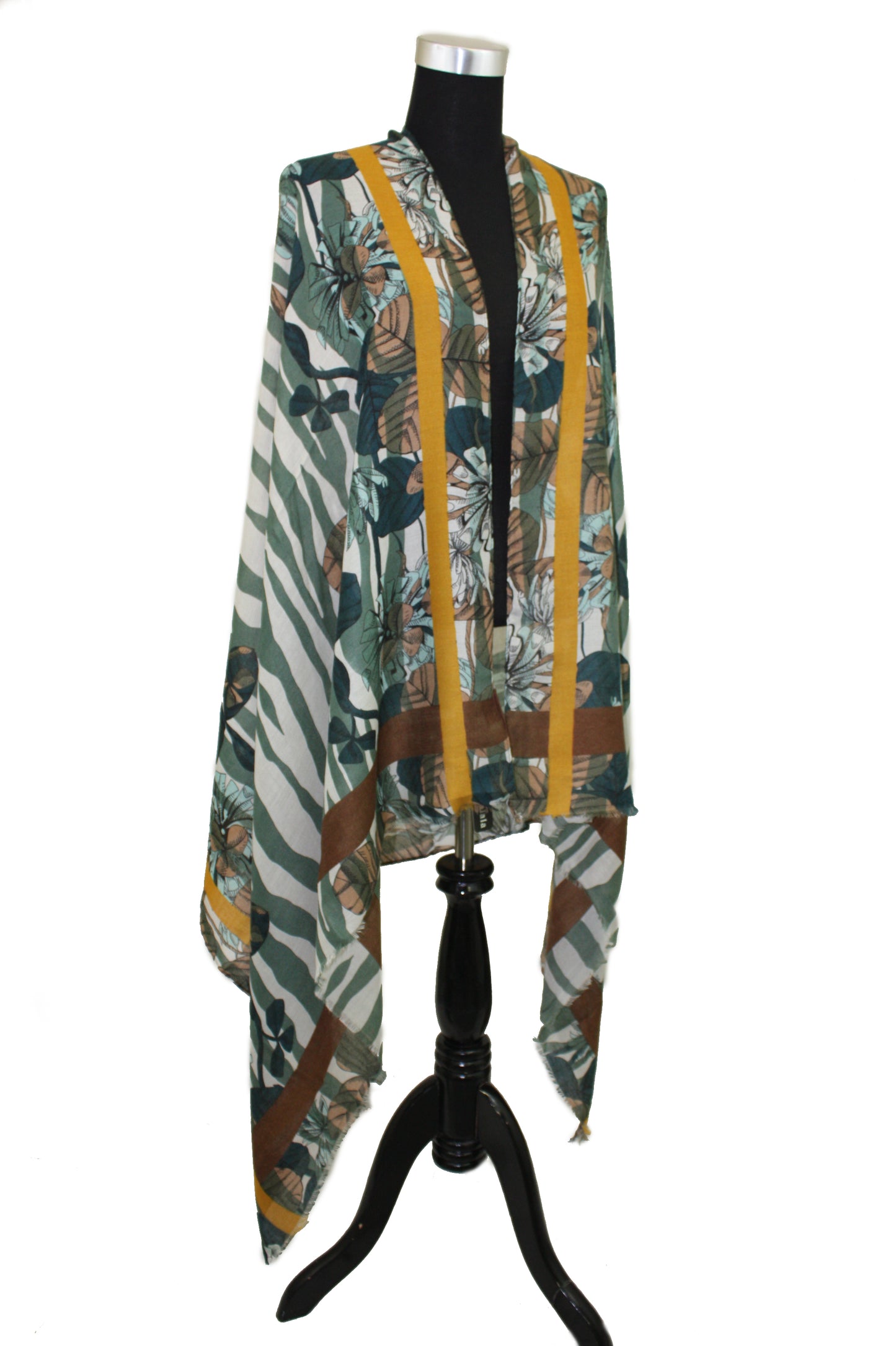 Abstract Floral Print Scarf