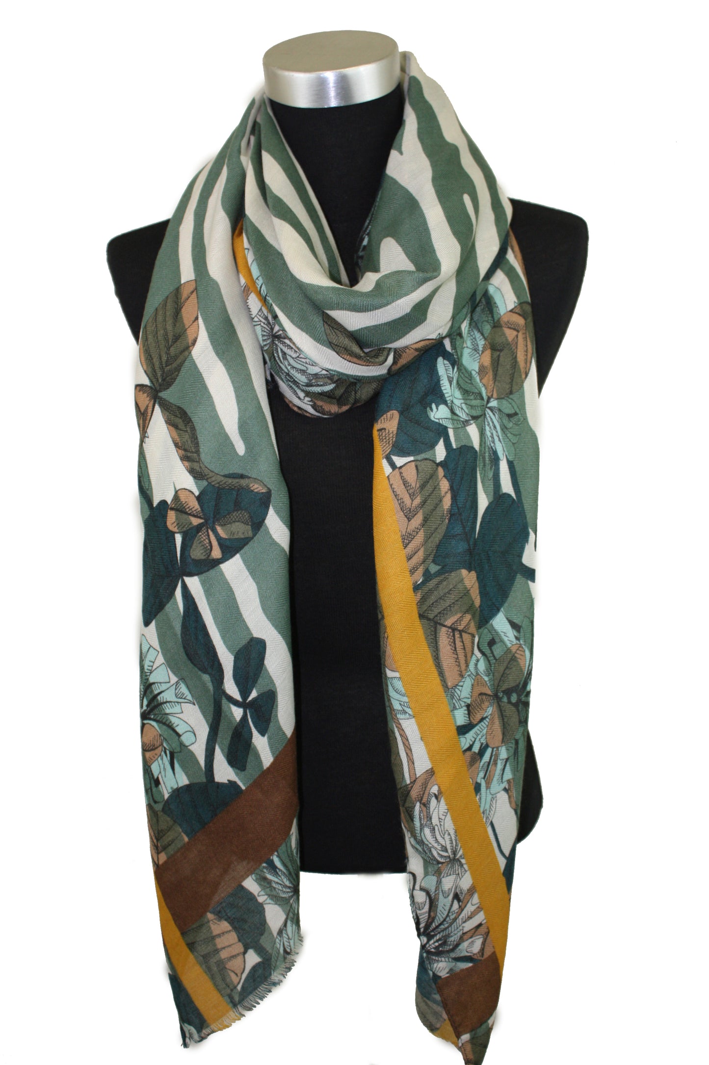 Abstract Floral Print Scarf