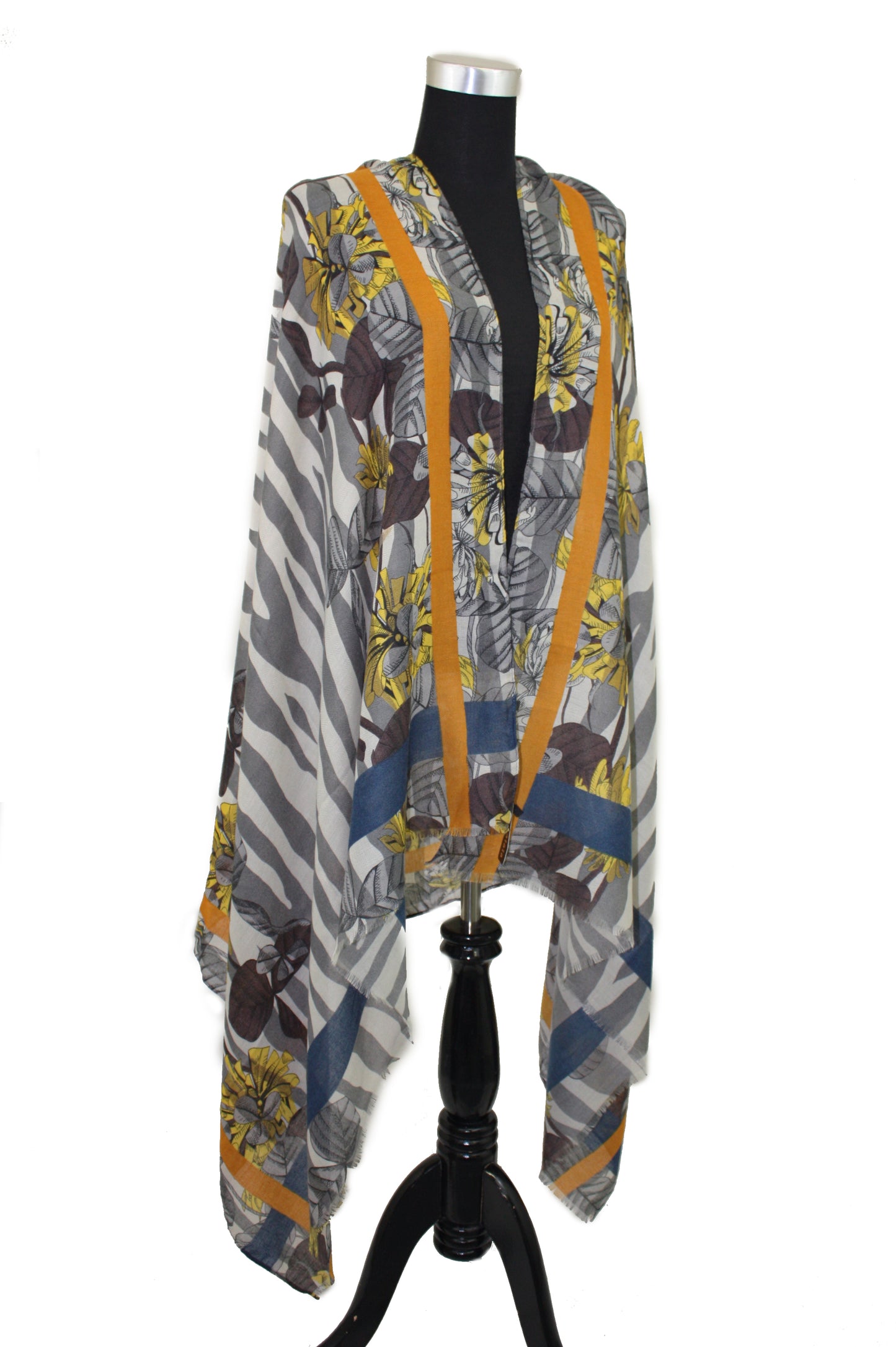 Abstract Floral Print Scarf