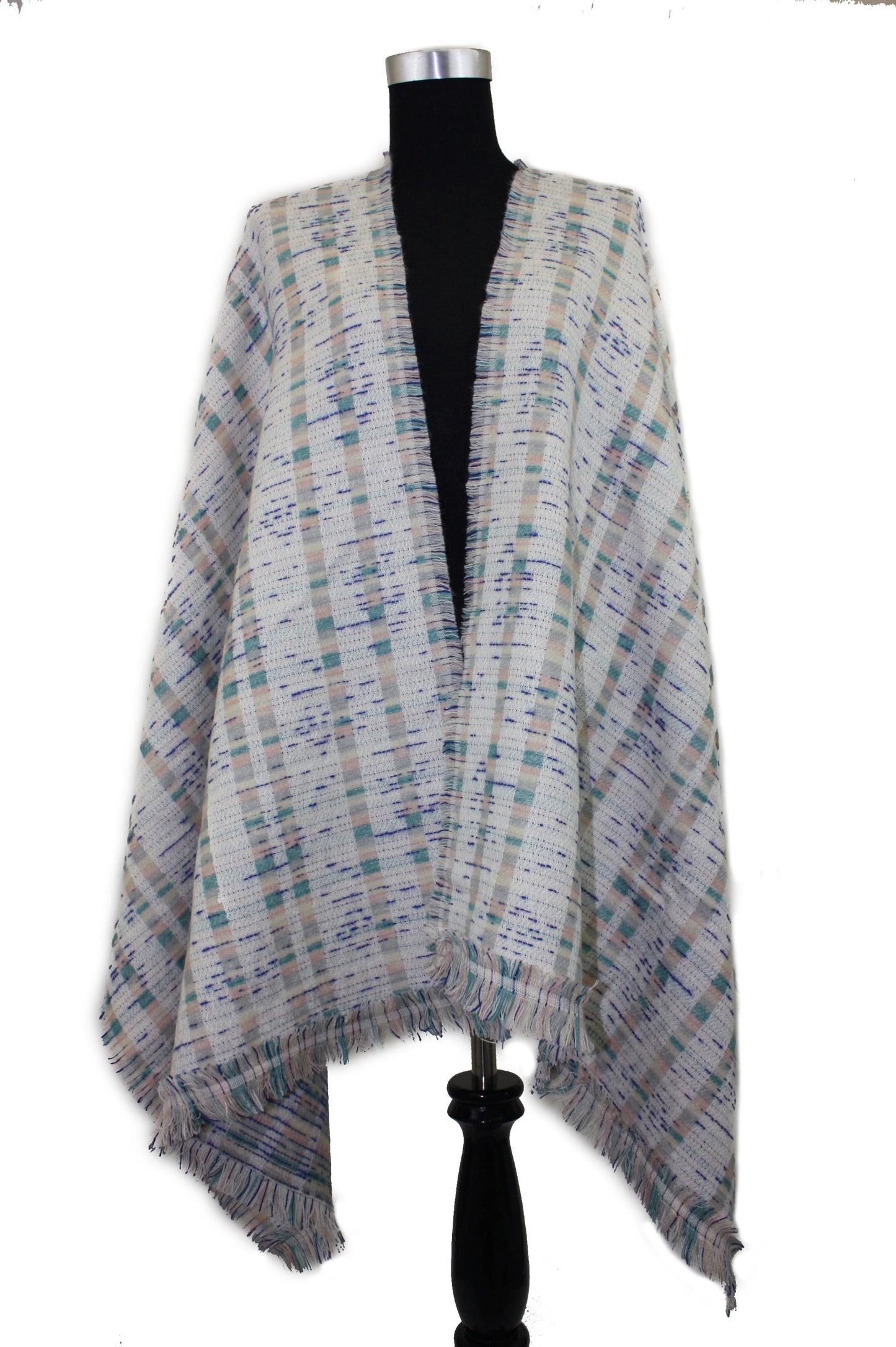 Patterned Blanket Scarf with Fringe