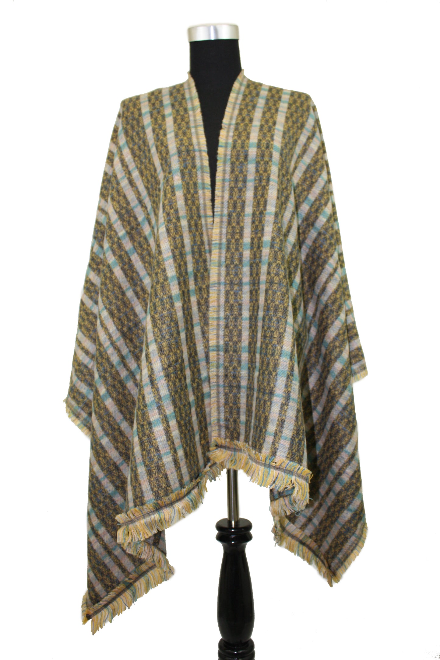 Patterned Blanket Scarf with Fringe