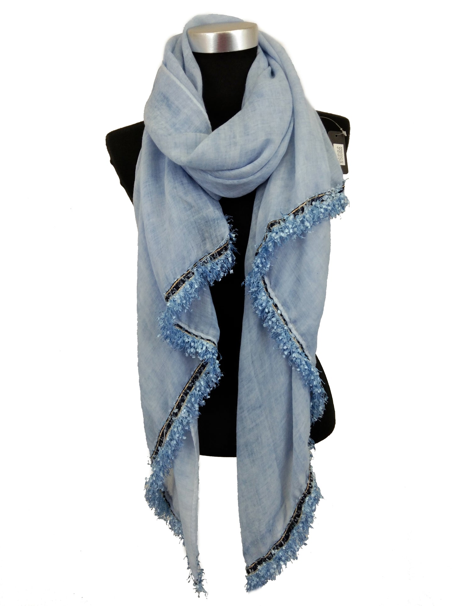 Cotton scarf with fringe